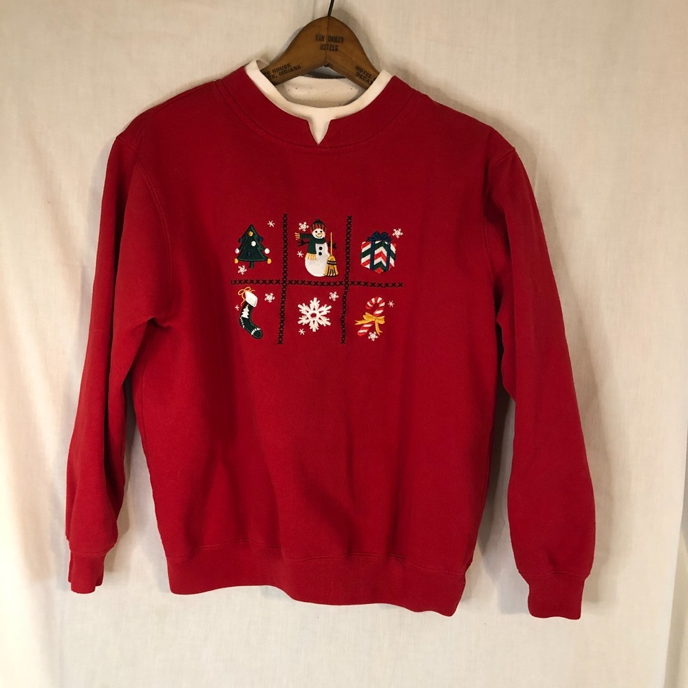 RedHead Sweatshirt Vintage 90s Winter Holiday Small PullOver Christmas